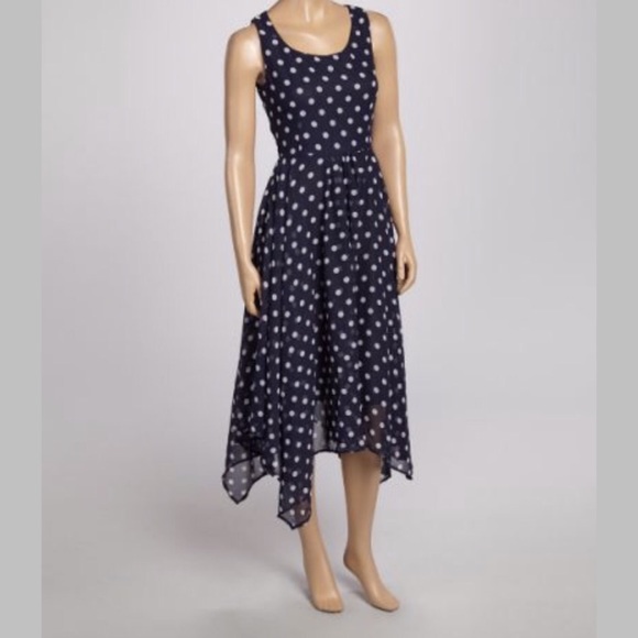 Pink Apple Dresses & Skirts - Polka dot handkerchief midi dress